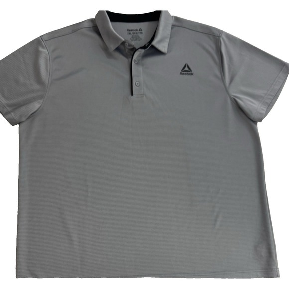Reebok Other - Reebok Men Gray‎ Striped Short Sleeve Casual Polo Shirt Size 2XL
